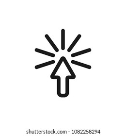 click, cursor icon outline on white background