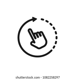 click, cursor icon outline on white background