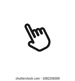 click, cursor icon outline on white background
