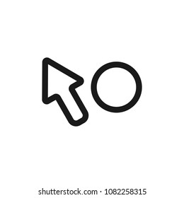 click, cursor icon outline on white background