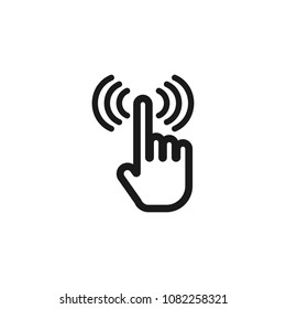 click, cursor icon outline on white background