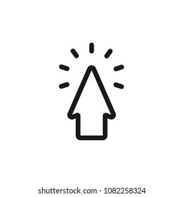 click, cursor icon outline on white background