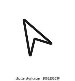click, cursor icon outline on white background