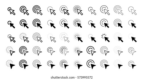 Click cursor icon set in vector