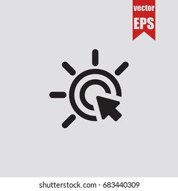 Click cursor icon in trendy isolated on grey background.Vector illustration.