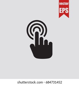 Click cursor icon in trendy isolated on grey background.Vector illustration.