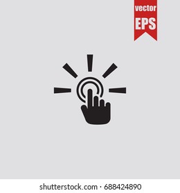 Click cursor icon in trendy isolated on grey background.Vector illustration.