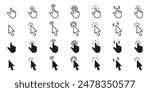 Click cursor icons set. Set of hand cursor click. Vector illustration.