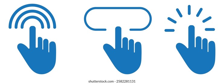 Click cursor icons set. Set of hand cursor click. Vector illustration.