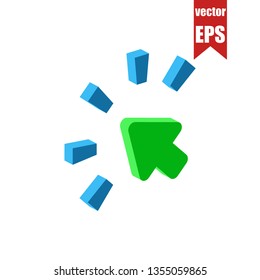 Click cursor isometric icon.Vector illustration.
