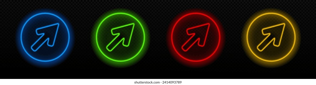 Click cursor mouse neon vector icon. Computer arrow click glowing laser lamp symbol