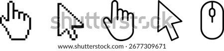 Click cursor mouse pointer icon PNG with arrow symbol for digital interface and UI navigation design	