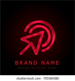 Click Cursor red chromium metallic logo