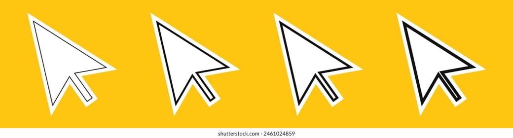 Click cursor sticker icon. Computer mouse pointer vector arrow