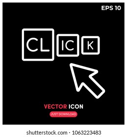 Click Cursor Vector Icon Illustration