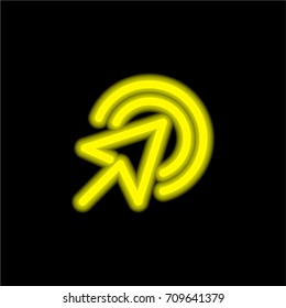 Click Cursor yellow glowing neon ui ux icon. Glowing sign logo vector