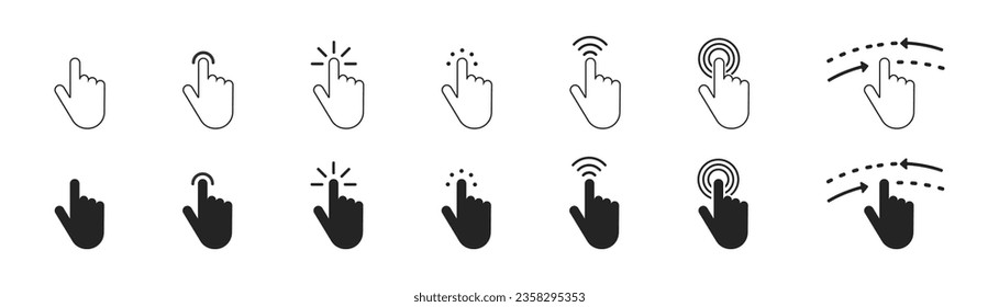 Click cursors icon set. Vektor
