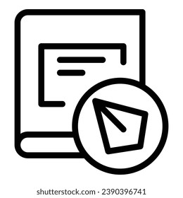 Click digital book icon outline vector. Study library. Online read