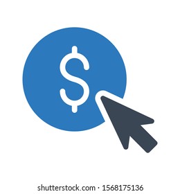 click doller vector glyph colour icon 