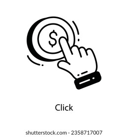 Click doodle Icon Design illustration. Marketing Symbol on White background EPS 10 File