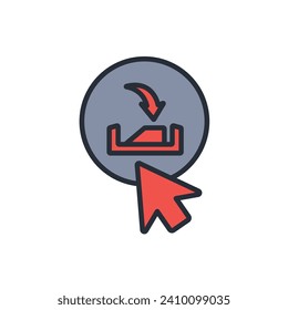 click to download icon. vector.Editable stroke.linear style sign for use web design,logo.Symbol illustration.