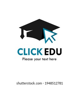 Click edu logo template illustration with mortarboard