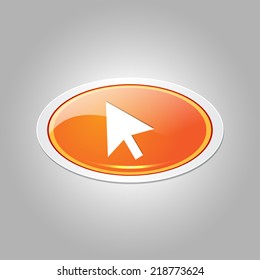Click Elliptical Vector Orange Web Icon Button