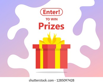 Click Enter Reward Prize Gift Box Icon Vector Illustration