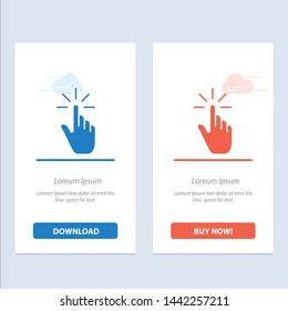 Click, Finger, Gesture, Gestures, Hand, Tap  Blue and Red Download and Buy Now web Widget Card Template