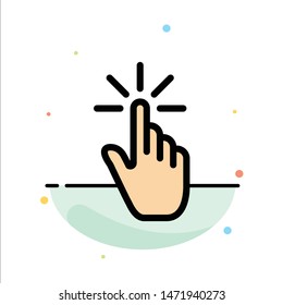 Click, Finger, Gesture, Gestures, Hand, Tap Abstract Flat Color Icon Template