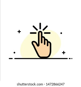 Click, Finger, Gesture, Gestures, Hand, Tap  Business Flat Line Filled Icon Vector Banner Template