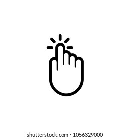 Click finger hand press or push vector interface pointer icon