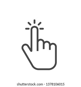 Click finger icon. Clicking pointer isolated on white background. Vector illustration