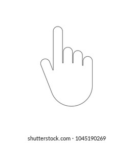 Click finger icon. Press symbol. Outline. Vector.