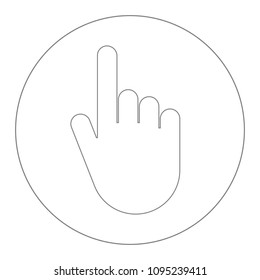 Click finger icon. Push button. Outline. Vector.