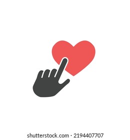 click finger on the heart icons  symbol vector elements for infographic web