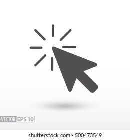 Click flat icon. Sign Click. Vector logo for web design, mobile and infographics. Vector illustration eps10. Isolated on white background.