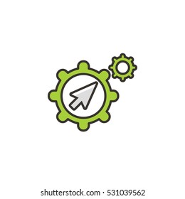 Click Gear Computer Vector Logo Design Element
