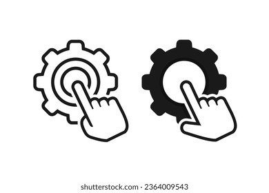 Click gear icon. Illustration vector