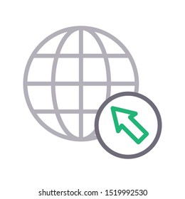 click global colour line vector icon
