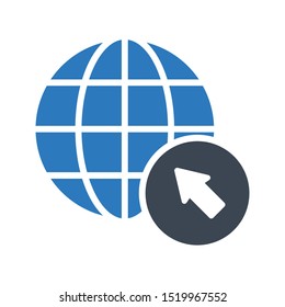 click global glyph colour line vector icon