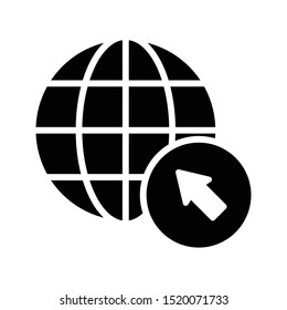 click global glyph flat vector icon