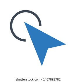 click glyph colour vector icon