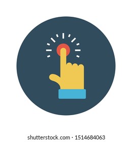 click glyph flat vector icon