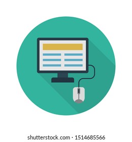 click glyph flat vector icon