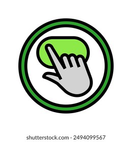 click and go app label product caution color icon vector. click and go app label product caution sign. isolated symbol illustration