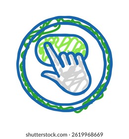 click and go app label product caution doodle icon sketch vector. click and go app label product caution sign. isolated symbol illustration