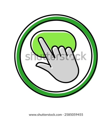 click and go app label product caution color icon vector. click and go app label product caution sign. isolated symbol illustration