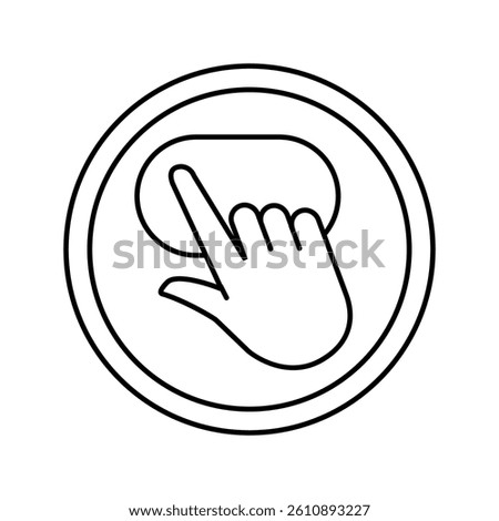 click and go app label product caution line icon vector. click and go app label product caution sign. isolated contour symbol black illustration