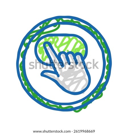 click and go app label product caution doodle icon sketch vector. click and go app label product caution sign. isolated symbol illustration